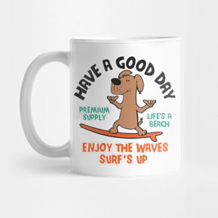 surf surfing dog waves Mug